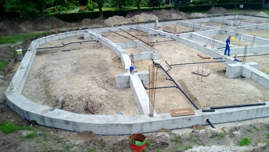 Gestorte betonnen fundering