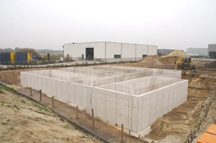 In het werk gestorte betonwanden